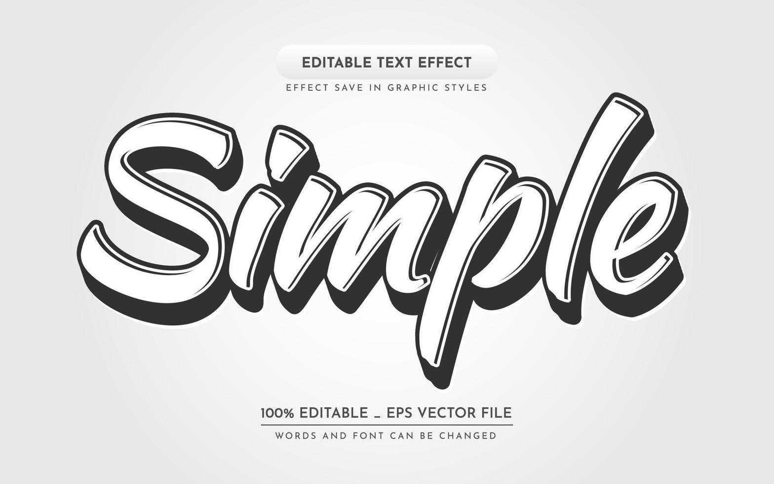 efecto de texto editable 3d simple vector