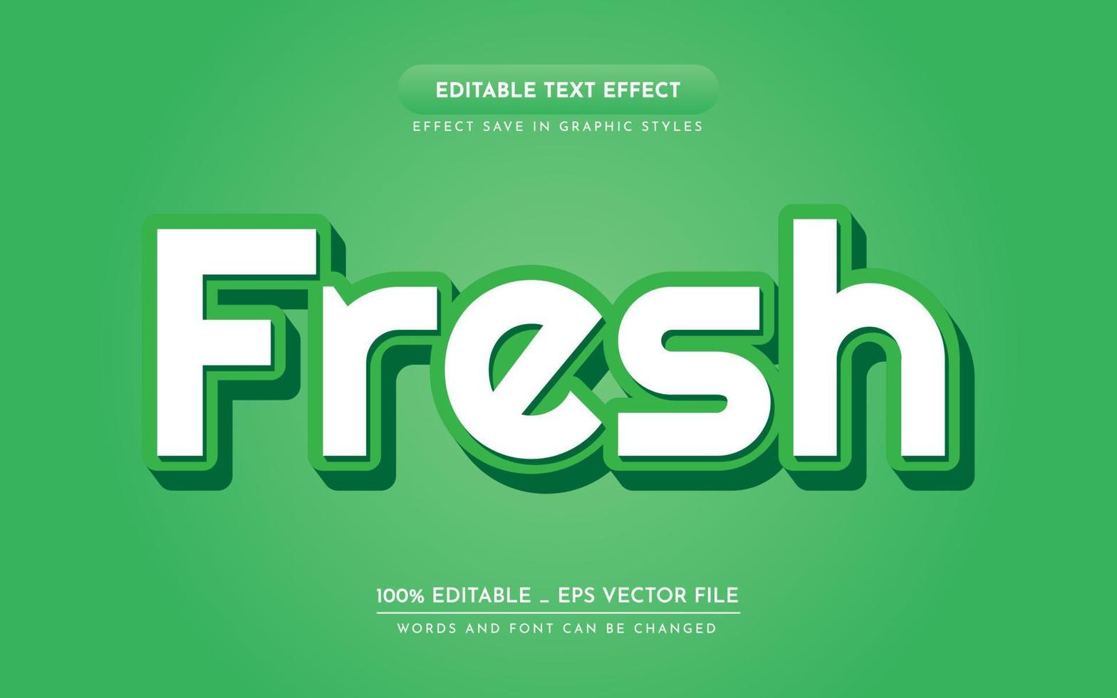 Fresh 3D Editable Text Effect vector