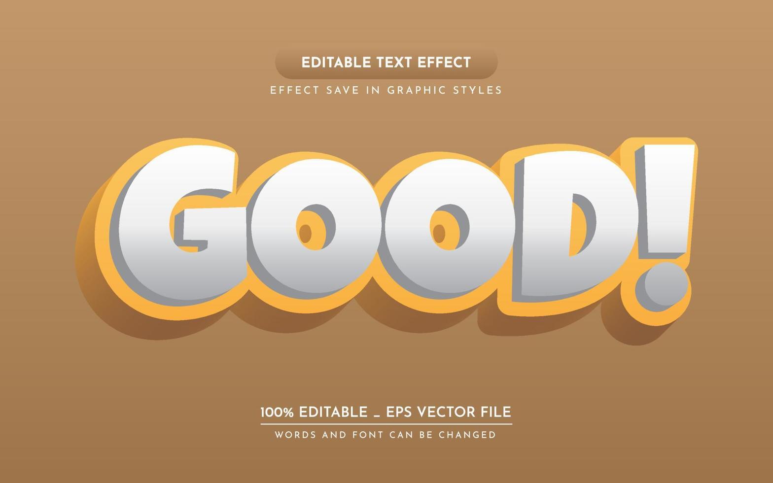 Good 3D Editable Text Effect vector