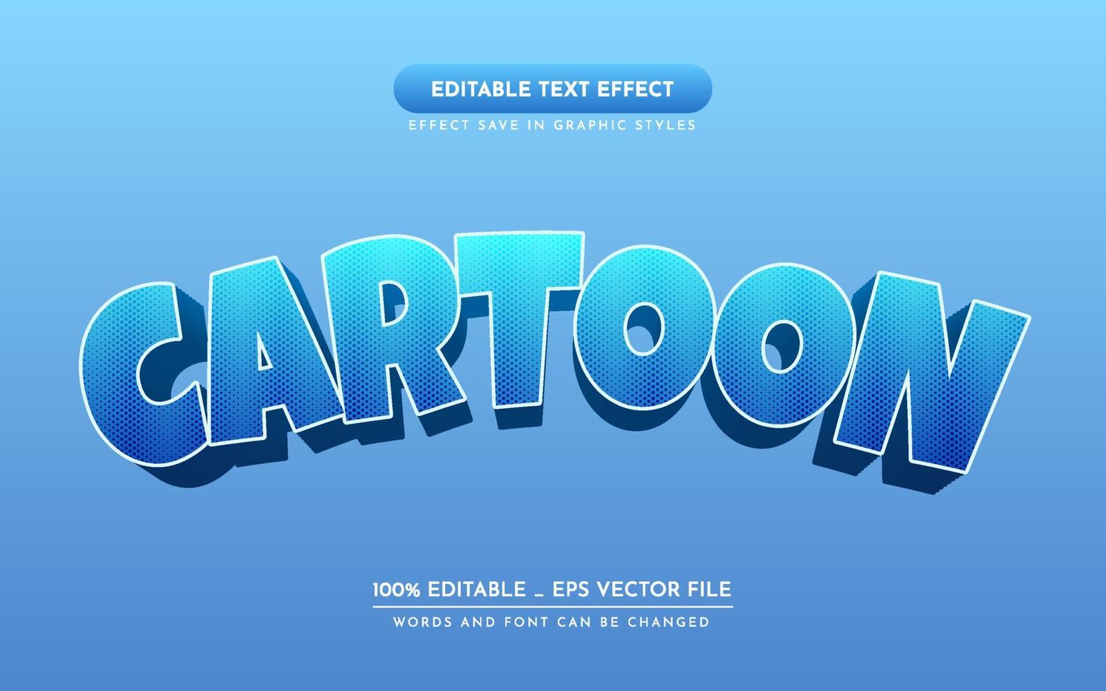 Cartoon 3D Editable Text Effect vector