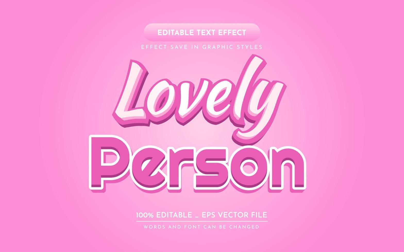 Lovely 3D Editable Text Effect vector