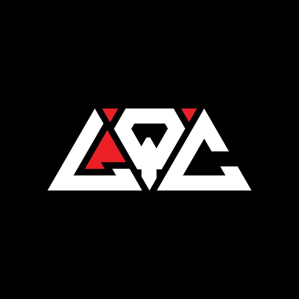 diseño de logotipo de letra triangular lqc con forma de triángulo. monograma de diseño de logotipo de triángulo lqc. plantilla de logotipo de vector de triángulo lqc con color rojo. logotipo triangular lqc logotipo simple, elegante y lujoso. lqc