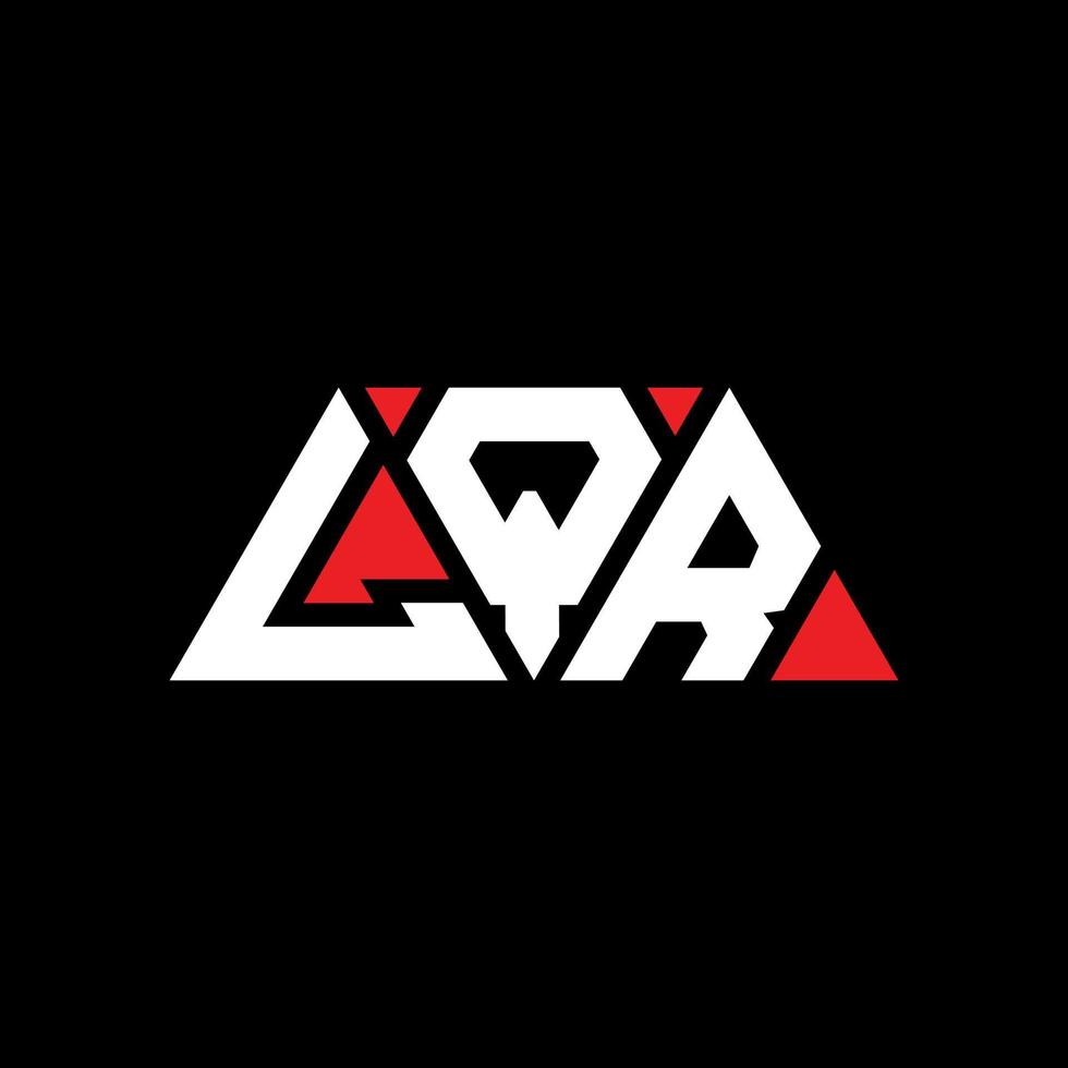 Diseño de logotipo de letra triangular lqr con forma de triángulo. monograma de diseño del logotipo del triángulo lqr. Plantilla de logotipo de vector de triángulo lqr con color rojo. logotipo triangular lqr logotipo simple, elegante y lujoso. lqr