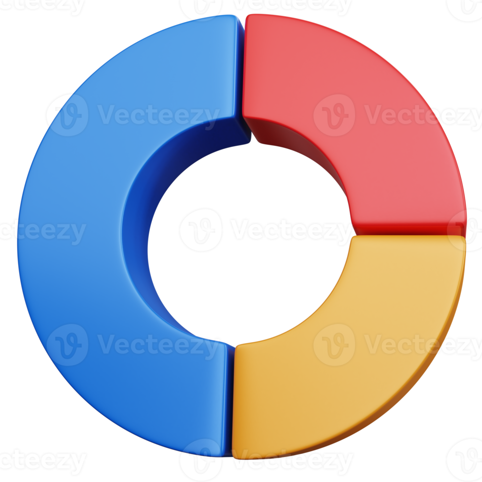 3d rendering donut chart isolated png