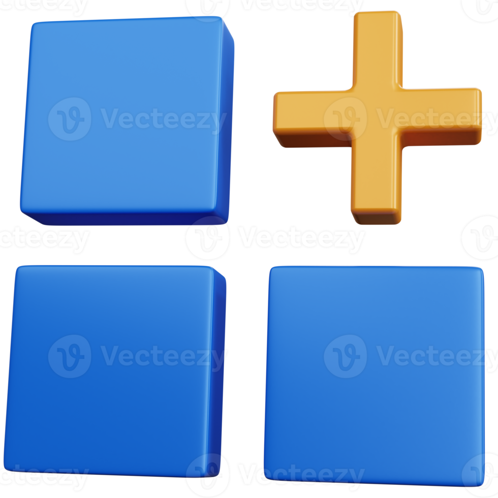 ícone de renderização 3d adicionar aplicativos isolados png