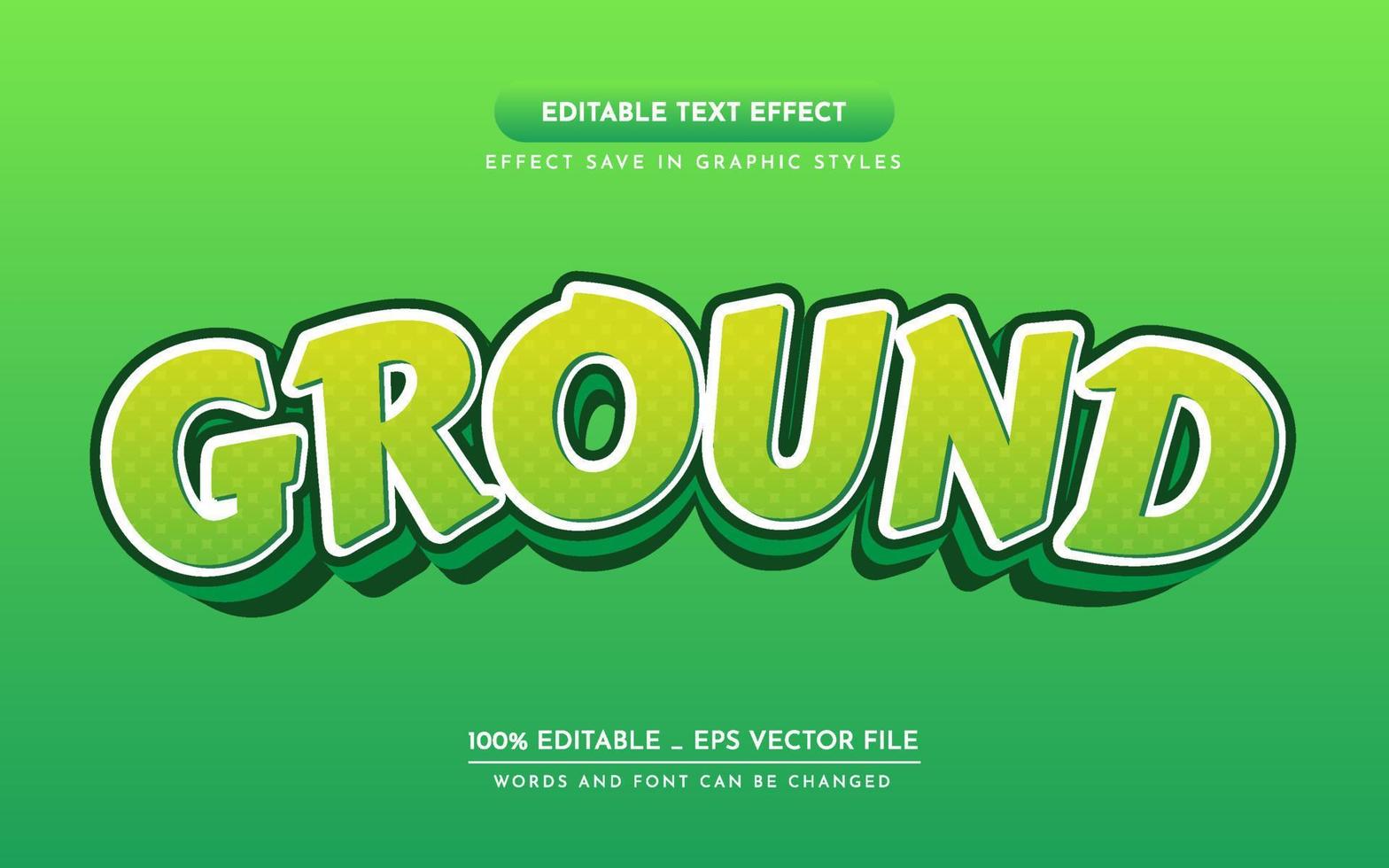 Ground 3D Editable Text Effect vector