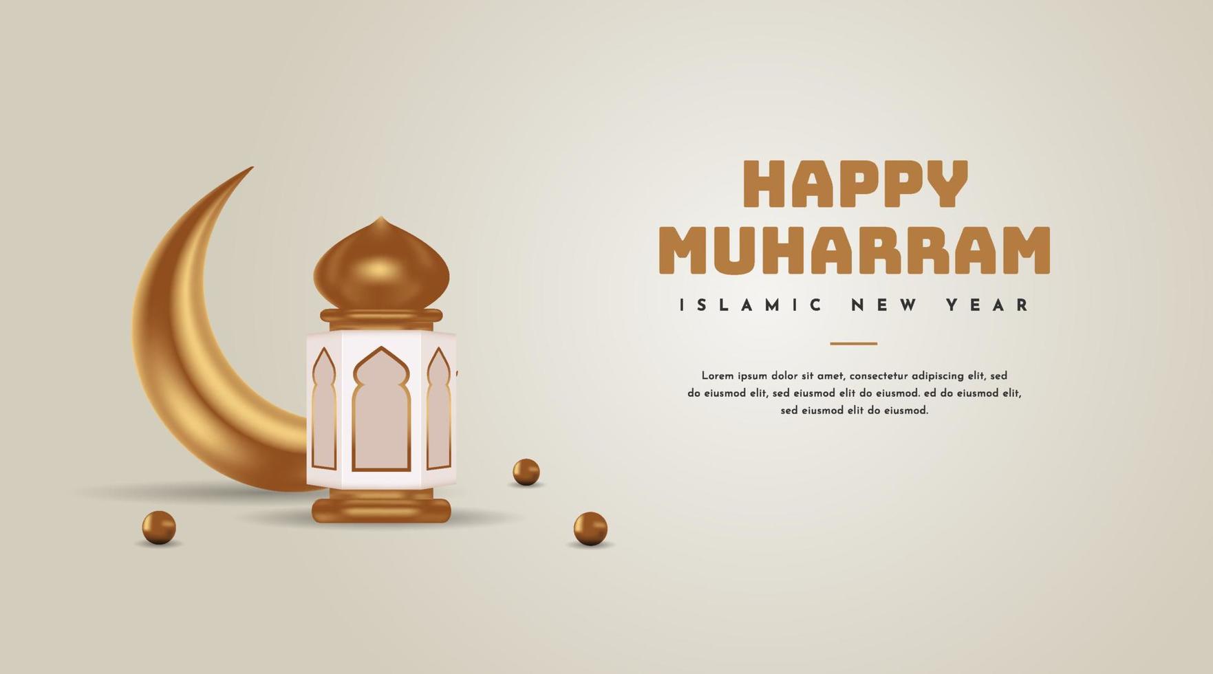 Happy Muharram Greeting Card Banner vector