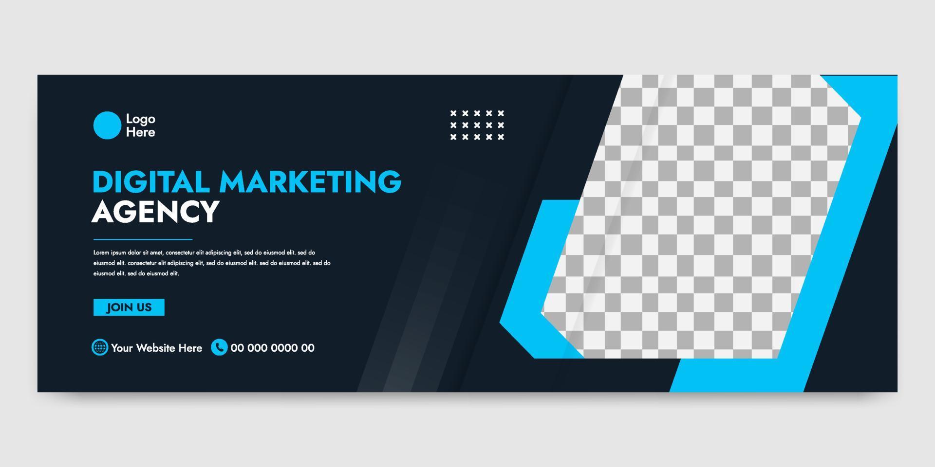 plantilla de banner de agencia de marketing digital profesional vector