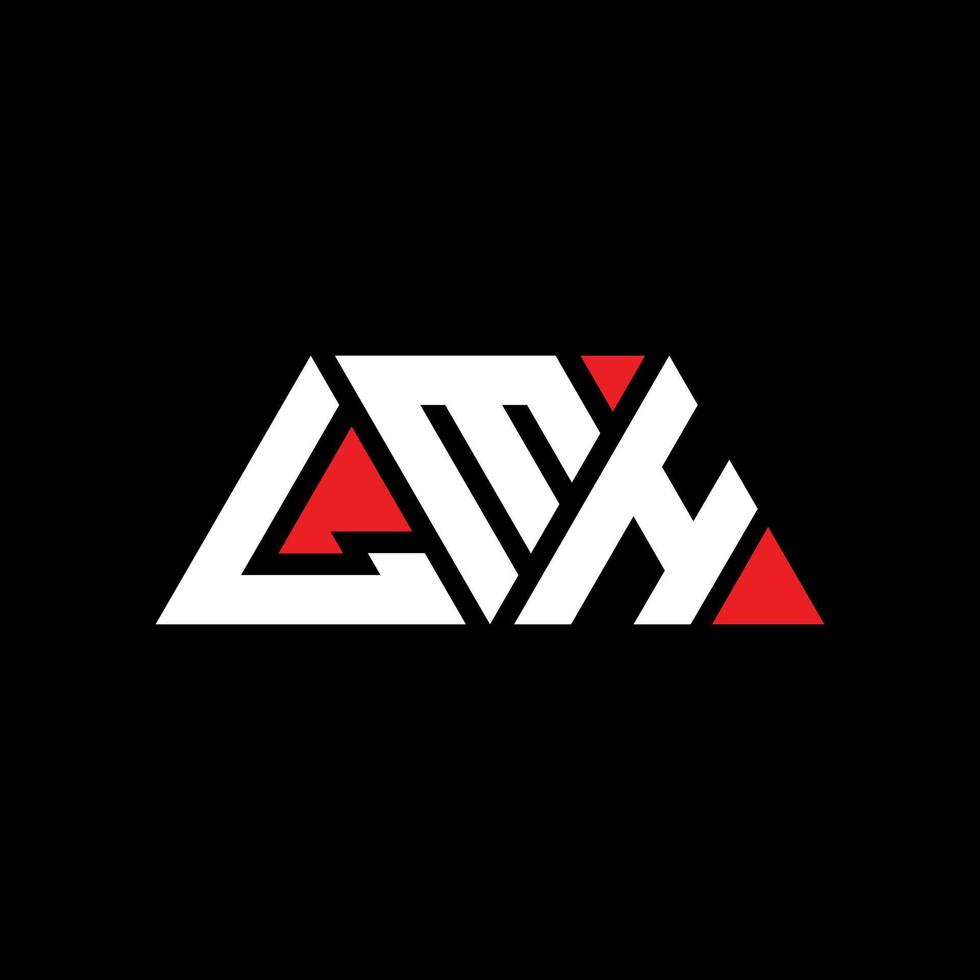 LMH triangle letter logo design with triangle shape. LMH triangle logo design monogram. LMH triangle vector logo template with red color. LMH triangular logo Simple, Elegant, and Luxurious Logo. LMH