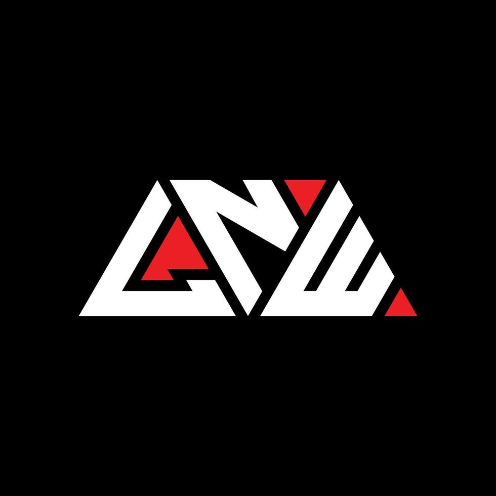 LNW triangle letter logo design with triangle shape. LNW triangle logo design monogram. LNW triangle vector logo template with red color. LNW triangular logo Simple, Elegant, and Luxurious Logo. LNW