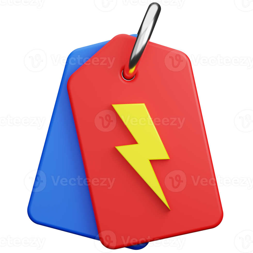 ilustración 3d de etiqueta de venta flash png