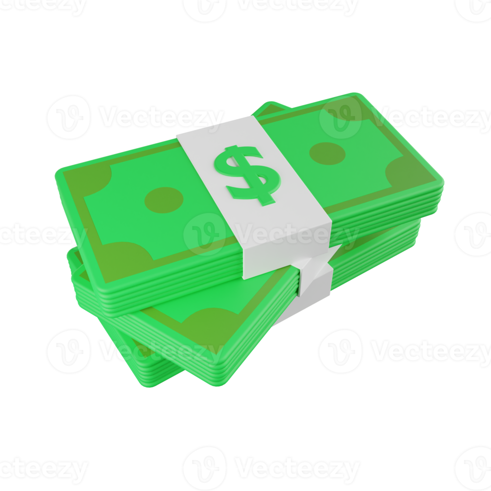 Money Stacks 3D Illustration png