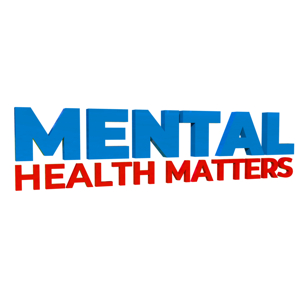 Mental Health Matters 3D render Text png