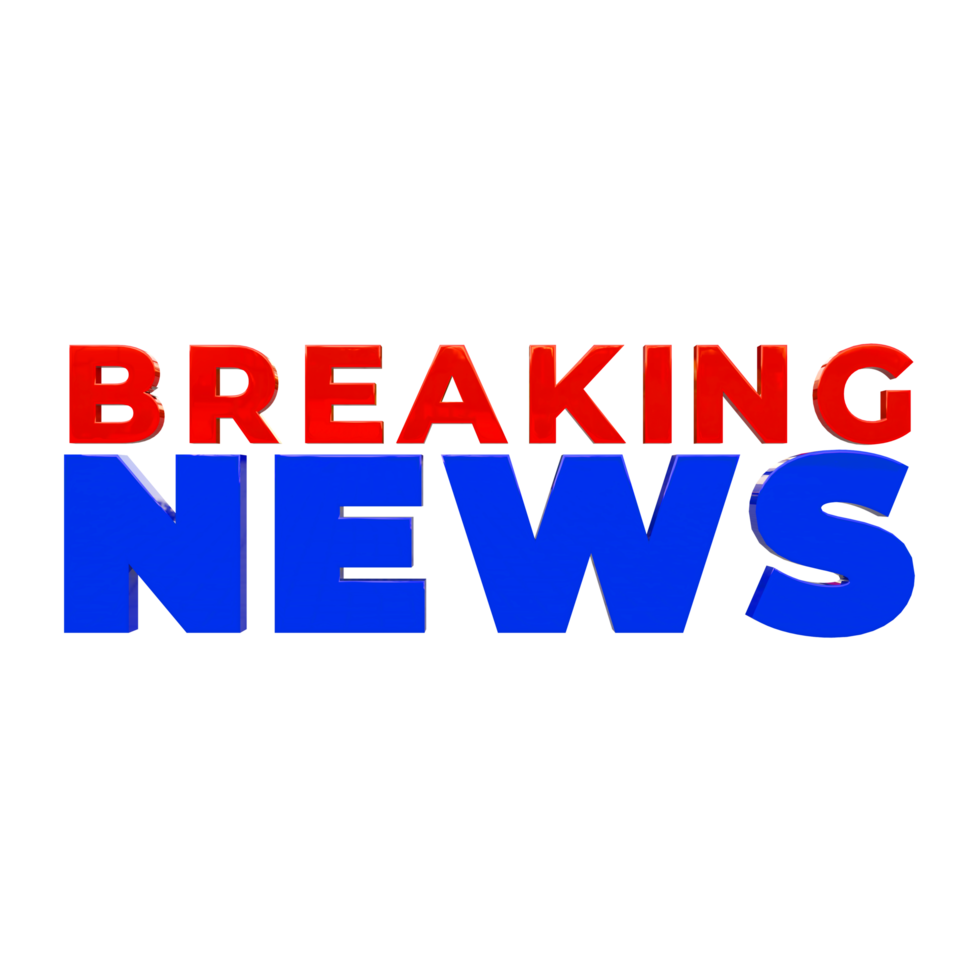 Breaking News 3D Render Text png