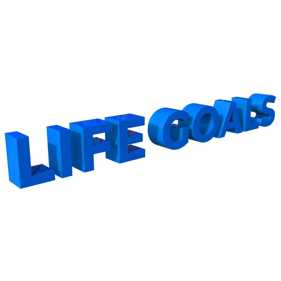 Life Goals 3D Render Text png