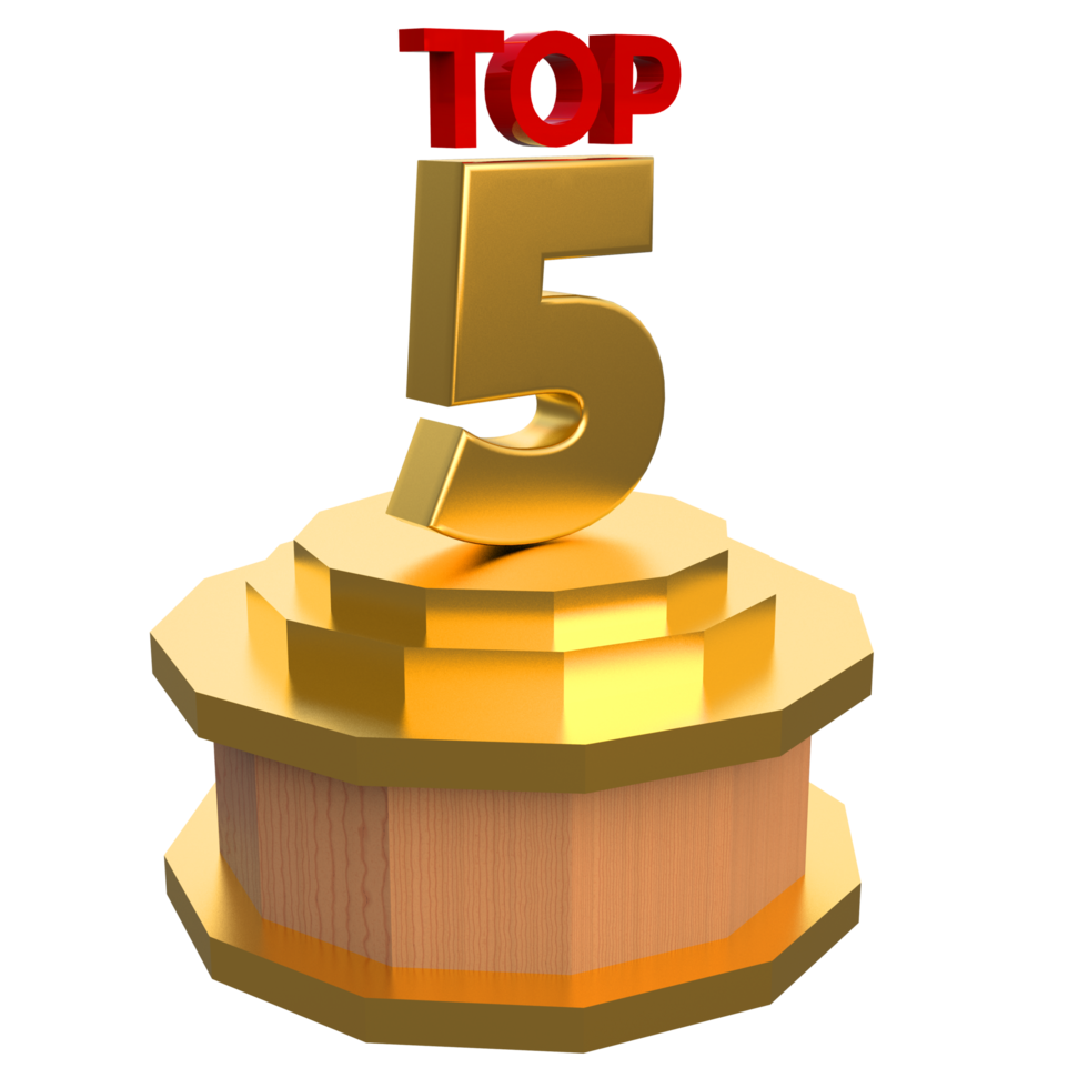 top 5 3d renderizado de textura de oro y madera png