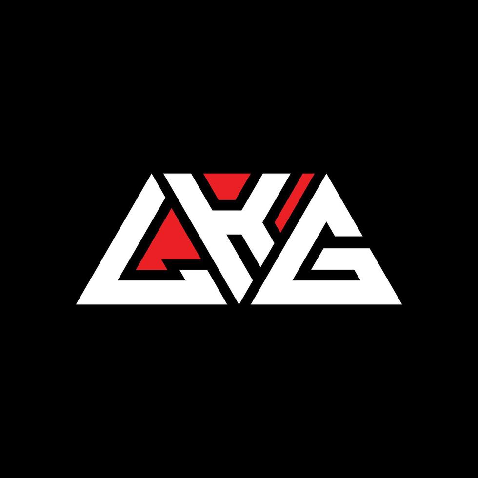 LKG triangle letter logo design with triangle shape. LKG triangle logo design monogram. LKG triangle vector logo template with red color. LKG triangular logo Simple, Elegant, and Luxurious Logo. LKG