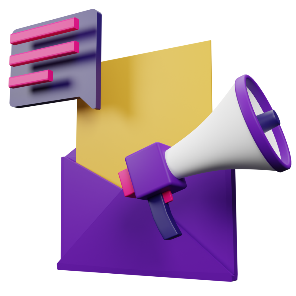 Email Marketing 3D Icon Illustration for your website, user interface, and presentation. 3D render Illustration. png