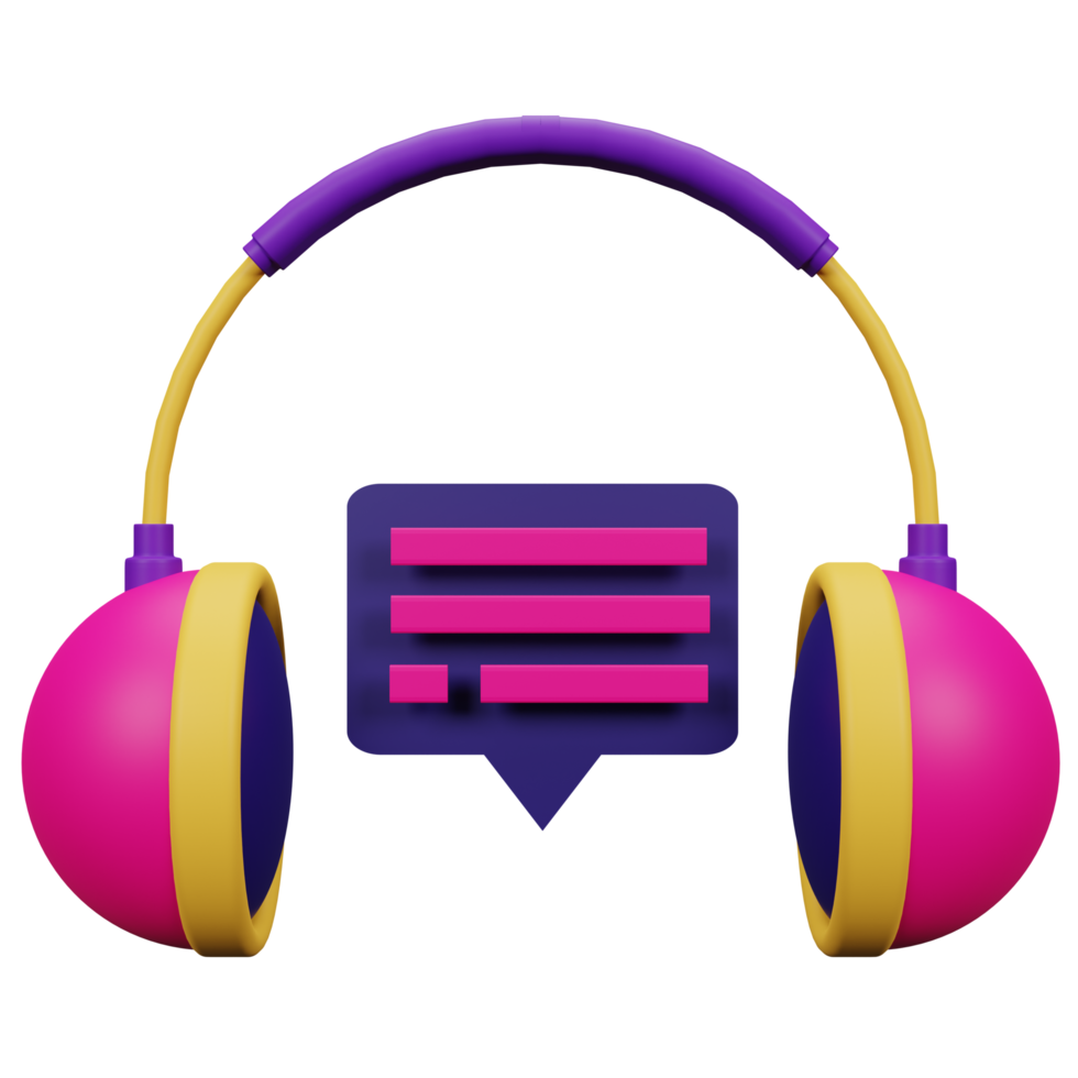 ilustração de ícone de fone de ouvido 3d para seu site, interface de usuário e apresentação. ilustração de renderização 3D. png