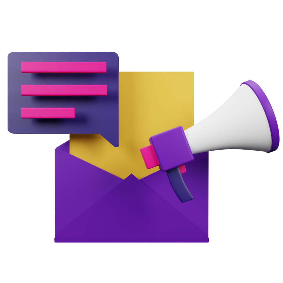 Email Marketing 3D Icon Illustration for your website, user interface, and presentation. 3D render Illustration. png