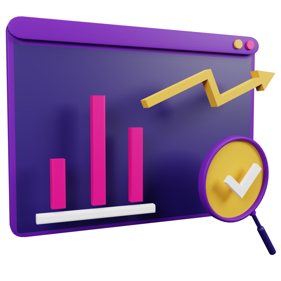 analitics 3D-pictogramillustratie voor uw website, gebruikersinterface en presentatie. 3D render illustratie. png