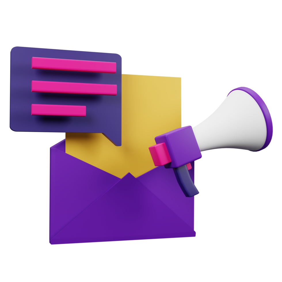 Email Marketing 3D Icon Illustration for your website, user interface, and presentation. 3D render Illustration. png