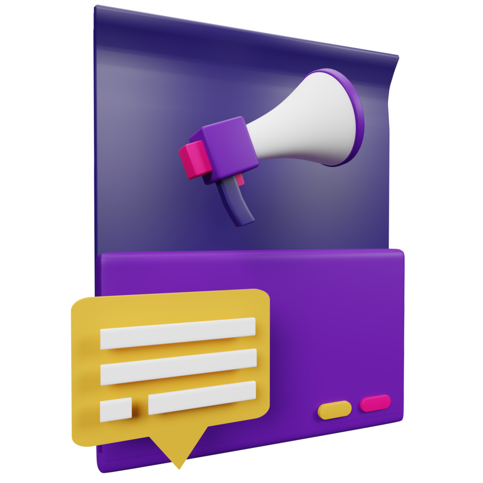 Folder Marketing 3D Icon Illustration for your website, user interface, and presentation. 3D render Illustration. png