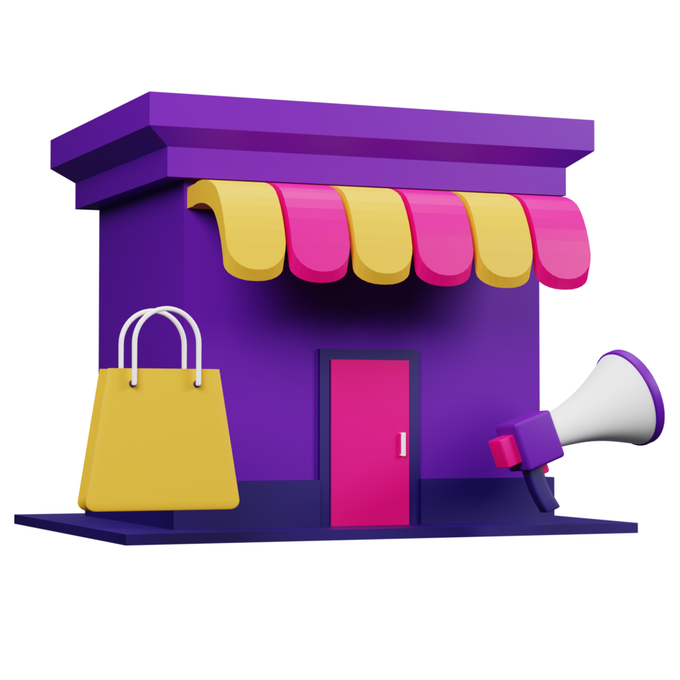 Shop Marketing 3D Icon Illustration for your website, user interface, and presentation. 3D render Illustration. png