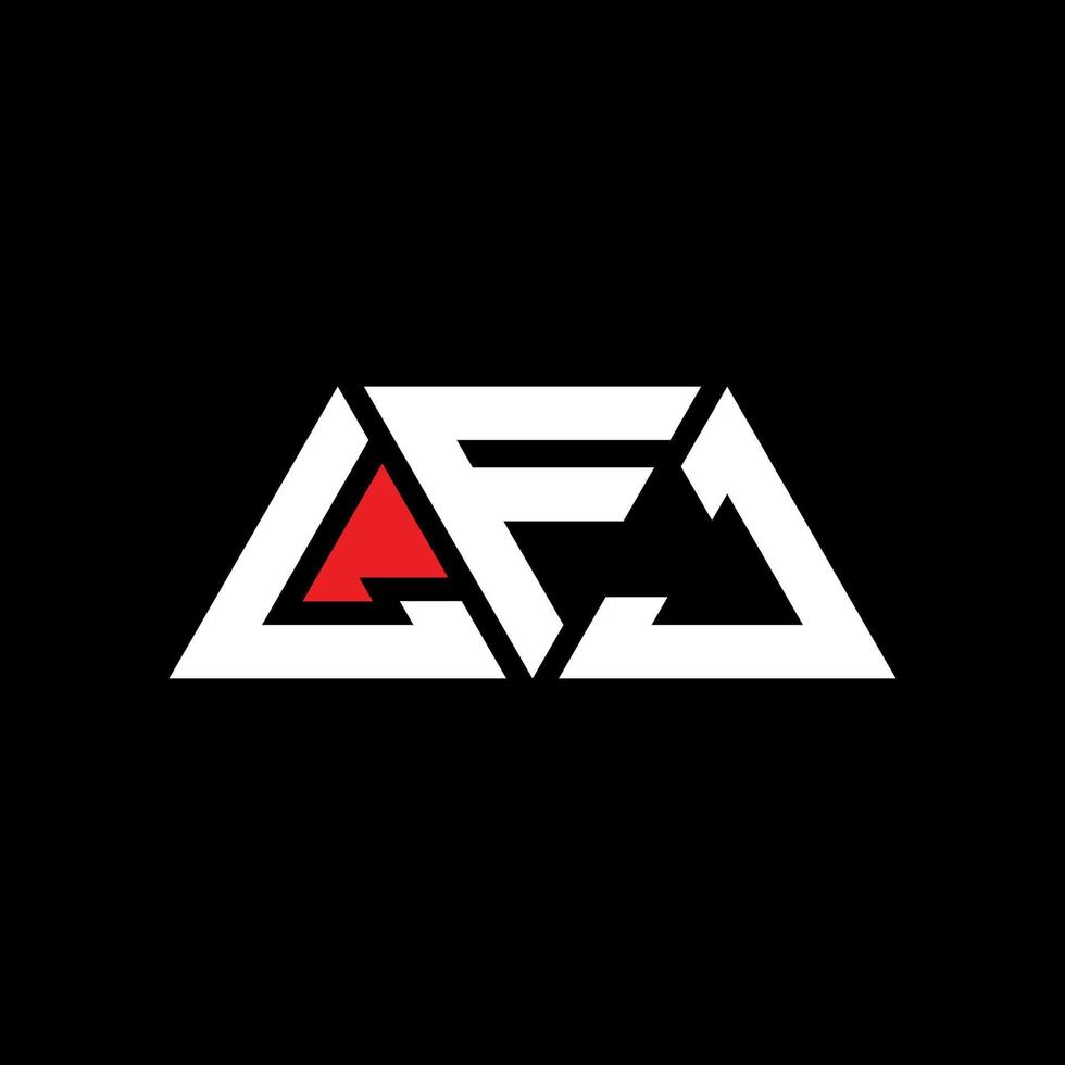 LFJ triangle letter logo design with triangle shape. LFJ triangle logo design monogram. LFJ triangle vector logo template with red color. LFJ triangular logo Simple, Elegant, and Luxurious Logo. LFJ