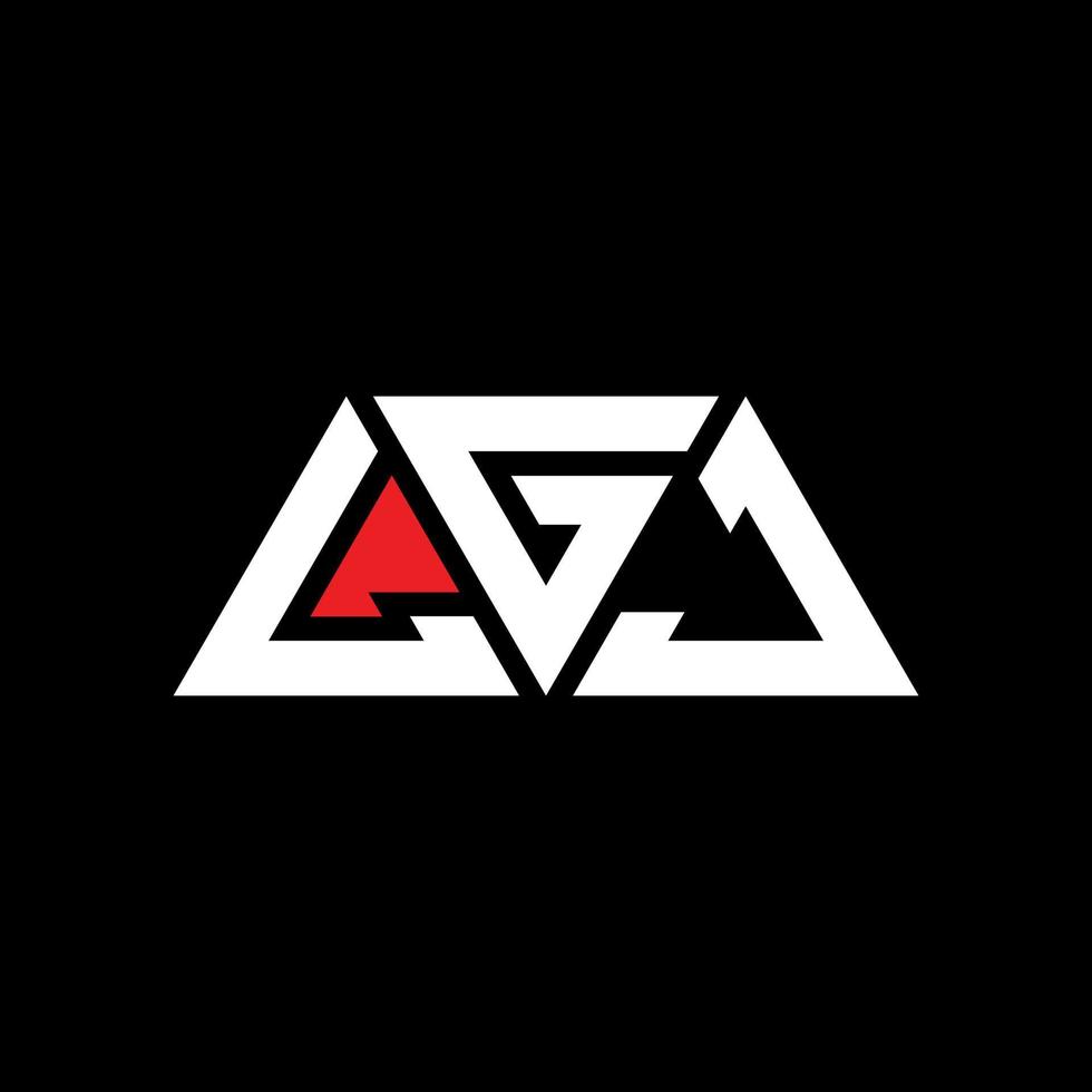 LGJ triangle letter logo design with triangle shape. LGJ triangle logo design monogram. LGJ triangle vector logo template with red color. LGJ triangular logo Simple, Elegant, and Luxurious Logo. LGJ