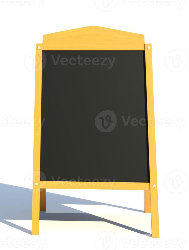 wooden black board menu 3d render illustration photo