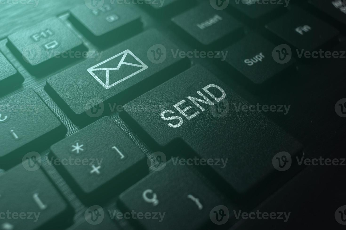 Keyboard with send button. Email marketing concept. Internet of things. photo