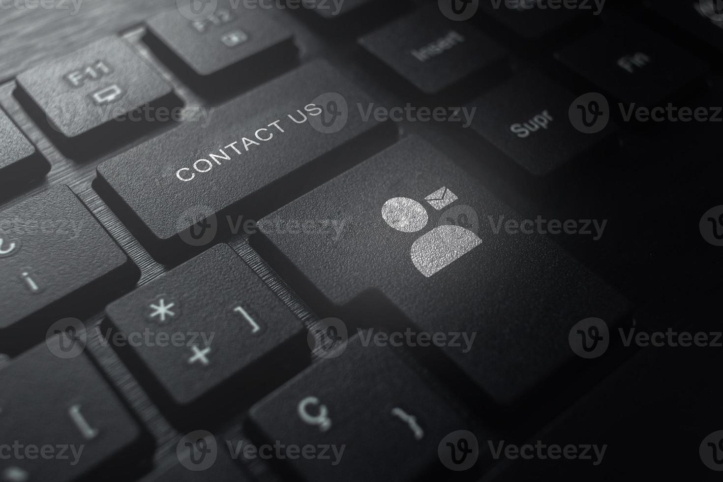 Keyboard with Contact Us button. Internet of things. Global connection. Contact us or Customer support concept. photo