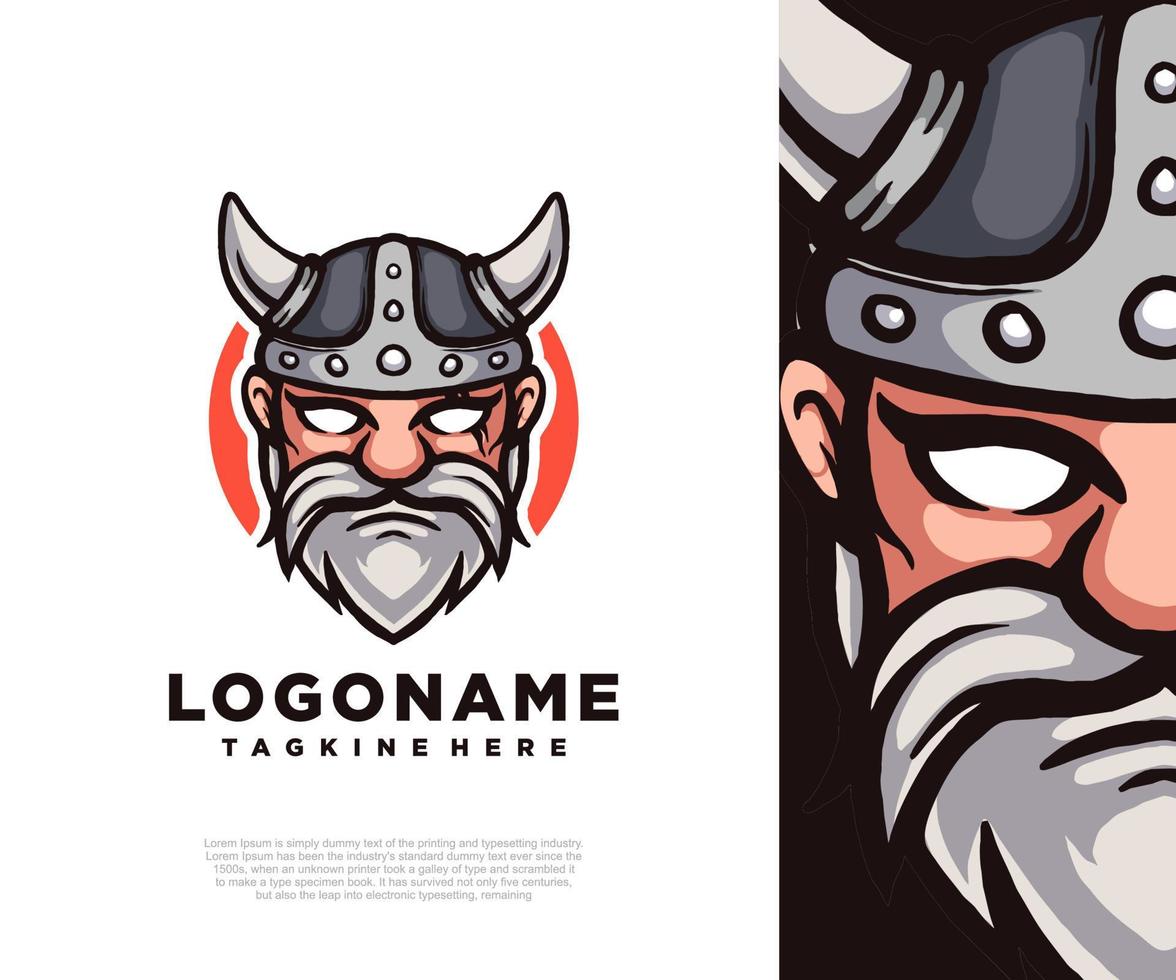 logotipo de ilustración vectorial vikingo. vector