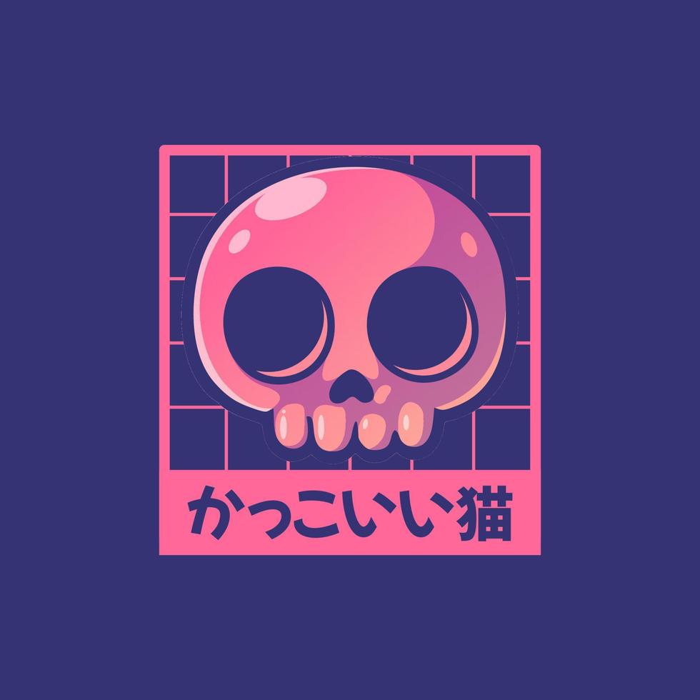 diseño de escenografía de calavera con temática de verano. para camisetas, pegatinas y otros productos similares. vector