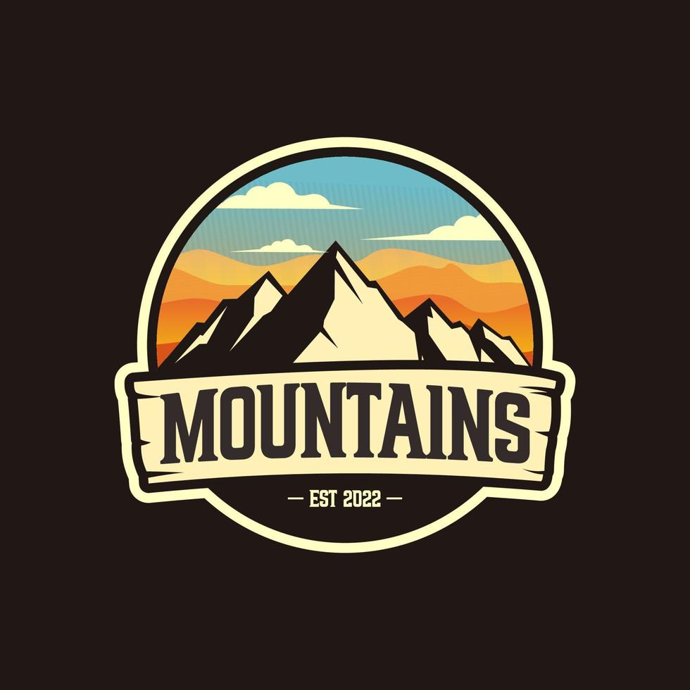 mountain landscape outdoor logo illustration. vector