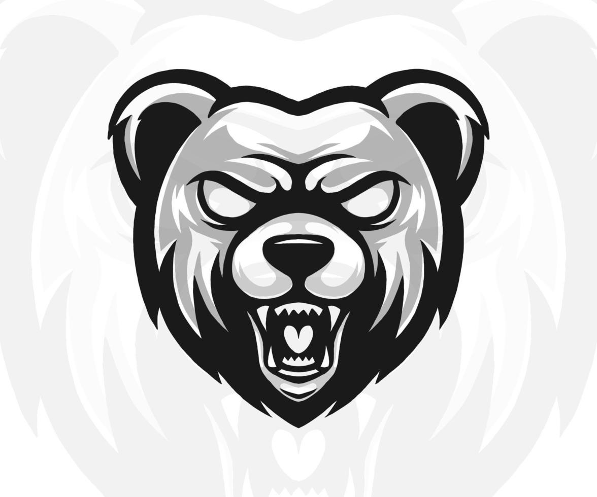logotipo de ilustración de vector de cabeza de oso. 9419444 Vector en