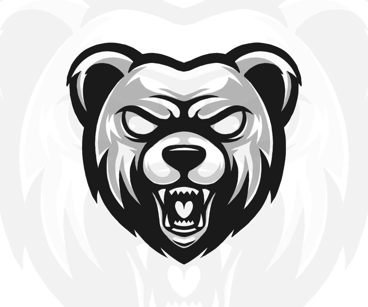 logotipo de ilustración de vector de cabeza de oso.