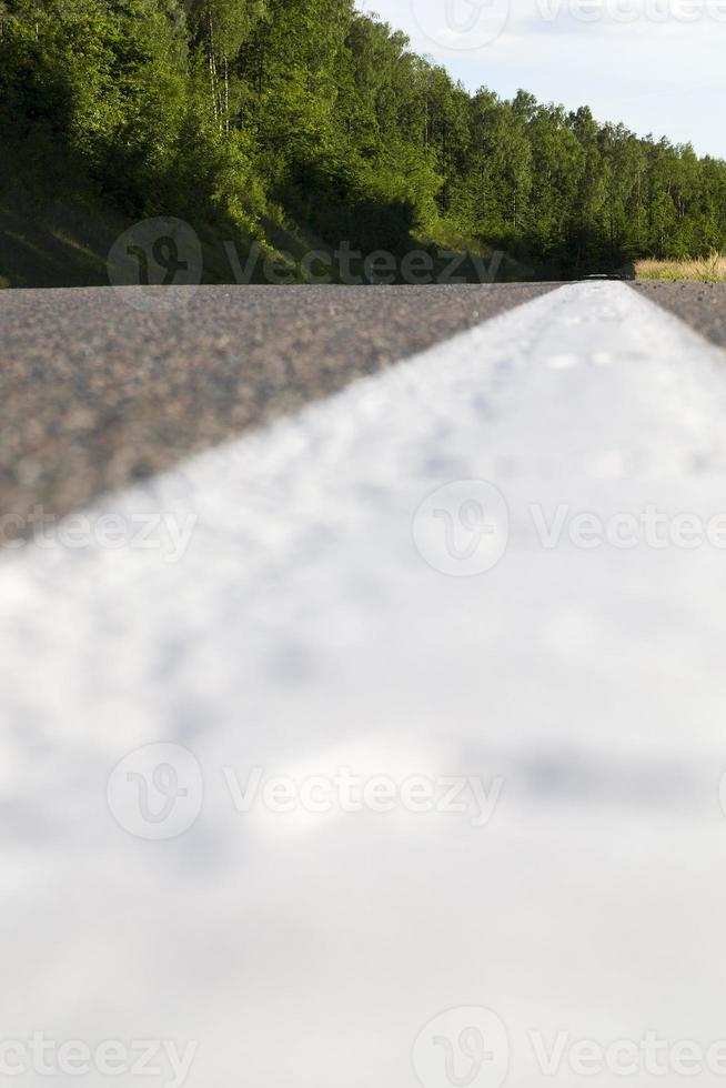 marcas viales de línea blanca foto