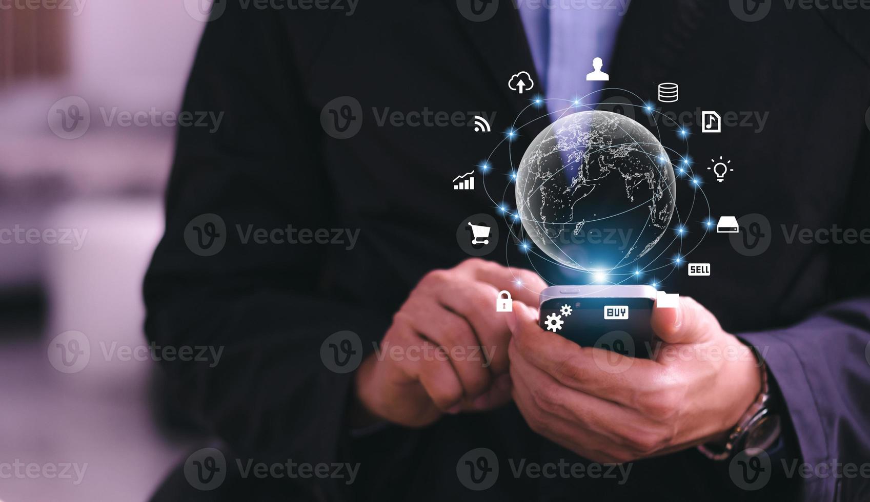 metaverse. Business global internet connection application technology and digital marketing, Financial and banking, Digital link tech, big data. photo