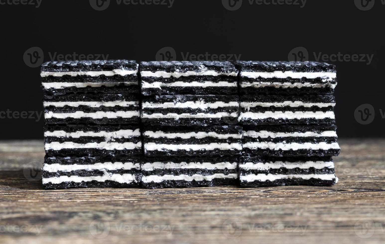 unusual color black waffles photo