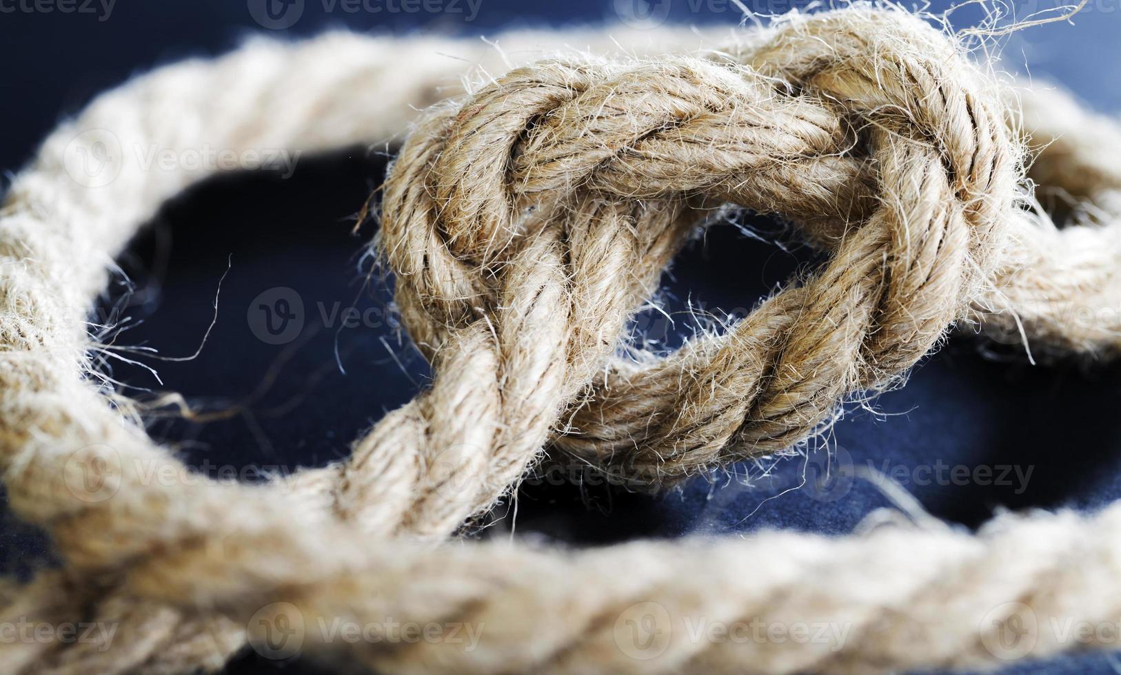 tangled and knotted thick rope photo