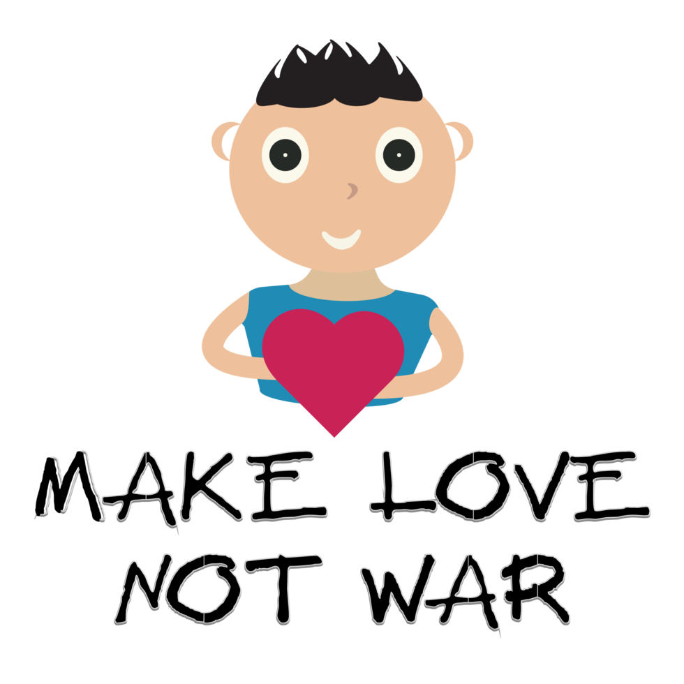 Make Love Not War Child Cartoon png