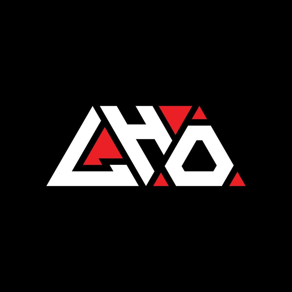 LHO triangle letter logo design with triangle shape. LHO triangle logo design monogram. LHO triangle vector logo template with red color. LHO triangular logo Simple, Elegant, and Luxurious Logo. LHO