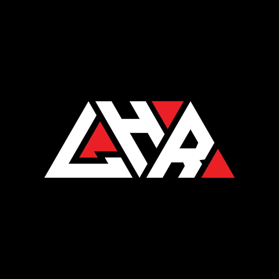 LHR triangle letter logo design with triangle shape. LHR triangle logo design monogram. LHR triangle vector logo template with red color. LHR triangular logo Simple, Elegant, and Luxurious Logo. LHR