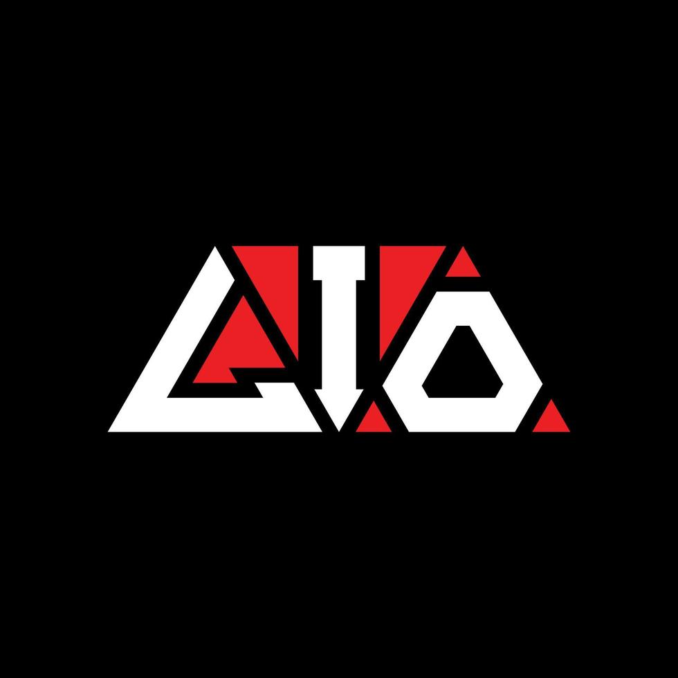 diseño del logotipo de la letra del triángulo lio con forma de triángulo. monograma de diseño del logotipo del triángulo lio. plantilla de logotipo de vector de triángulo lio con color rojo. logo triangular lio logo simple, elegante y lujoso. lio