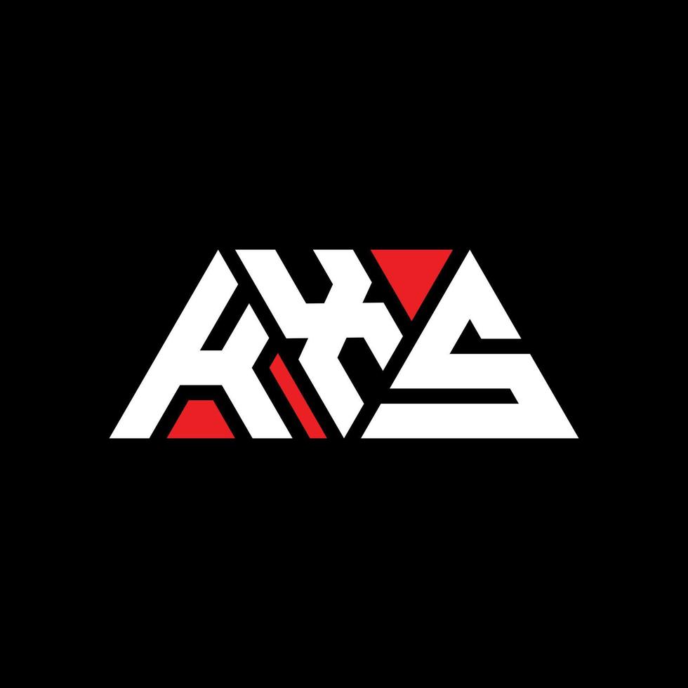 KXS triangle letter logo design with triangle shape. KXS triangle logo design monogram. KXS triangle vector logo template with red color. KXS triangular logo Simple, Elegant, and Luxurious Logo. KXS
