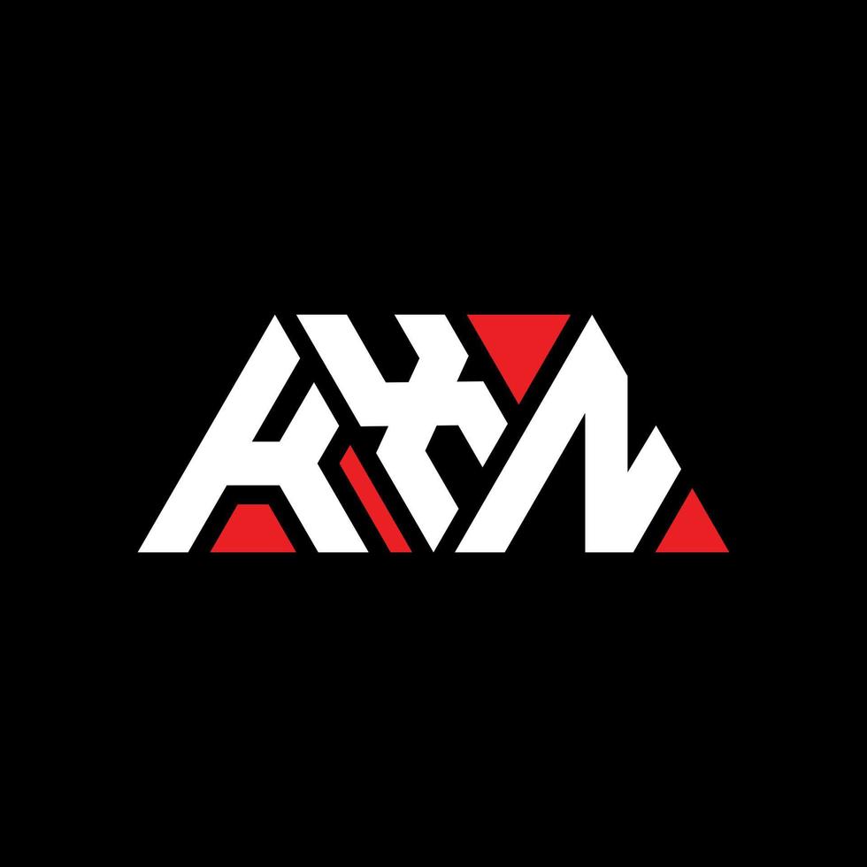 KXN triangle letter logo design with triangle shape. KXN triangle logo design monogram. KXN triangle vector logo template with red color. KXN triangular logo Simple, Elegant, and Luxurious Logo. KXN