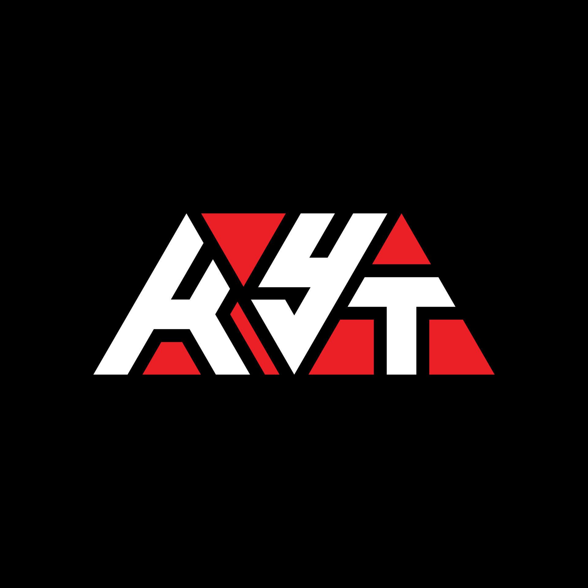 diseño de logotipo de letra triangular kyt con forma de triángulo