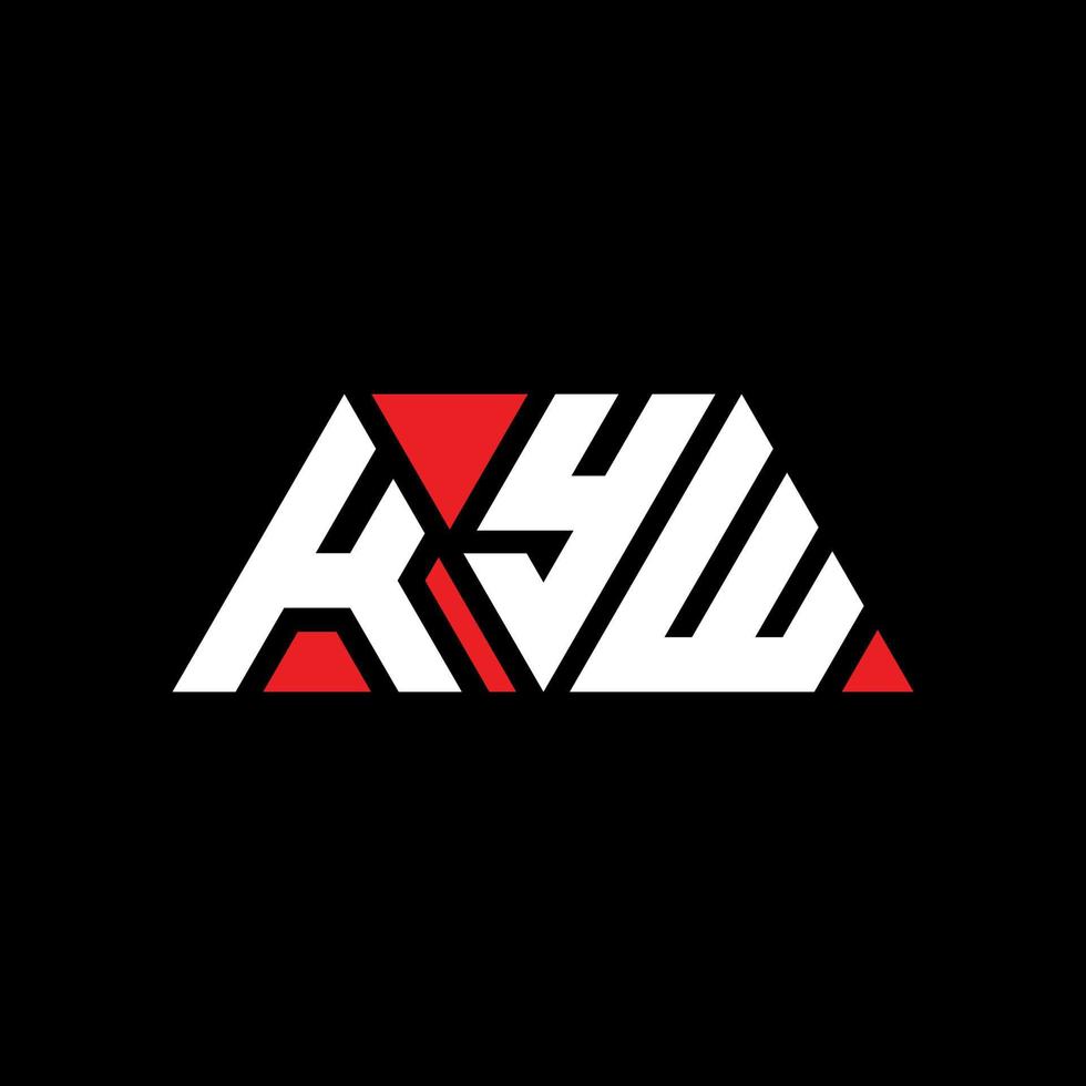 KYW triangle letter logo design with triangle shape. KYW triangle logo design monogram. KYW triangle vector logo template with red color. KYW triangular logo Simple, Elegant, and Luxurious Logo. KYW